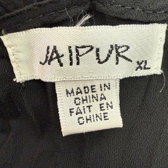 Jaipur Black Sheer Ruffle Tie-Front Blouse | Romantic Goth Boho Top | Size XL - Picture 4 of 13